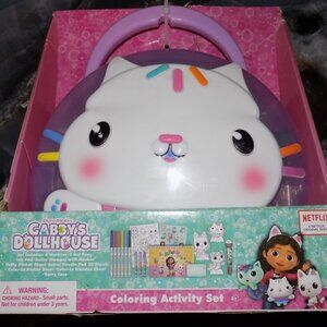 Gabby’s Dollhouse Coloring & Sticker Activity Set for Kids W/ Travel Case NEW